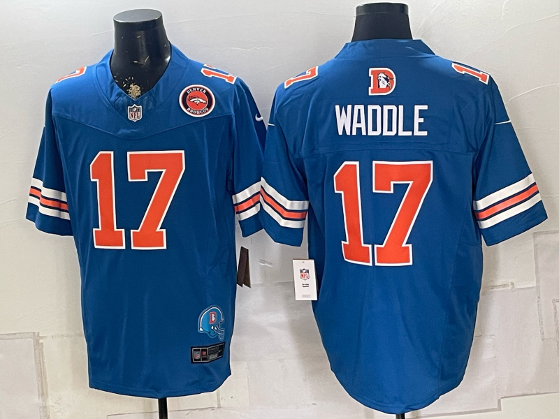 Men 2026 Denver Broncos #17 Waddle blue Nike Limited NFL Jersey 0823003->denver broncos->NFL Jersey
